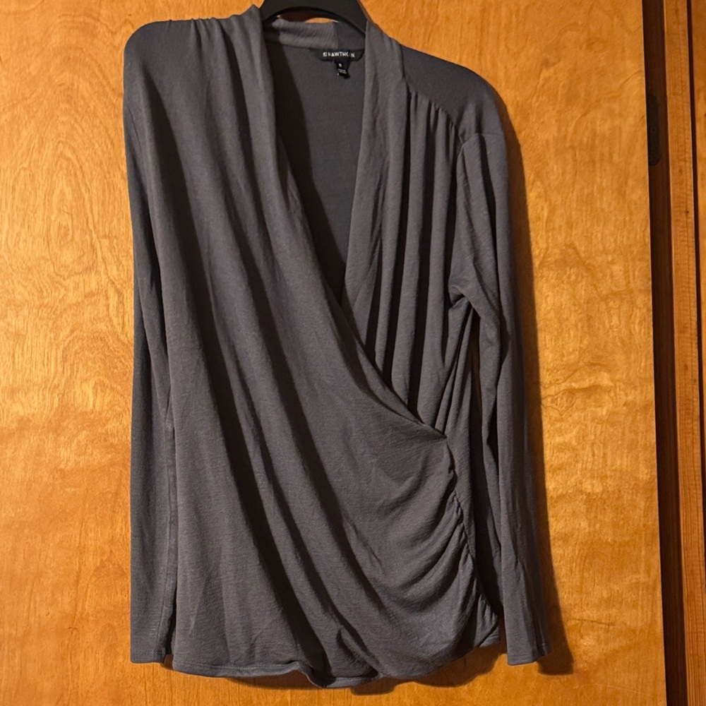 Banana Republic Charcoal Women's Wrap Blouse